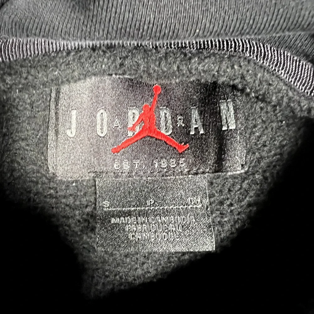 Paris Saint Germain Hoodie Mens Small Black Jordan Pullover Casual Preppy‎ PSG